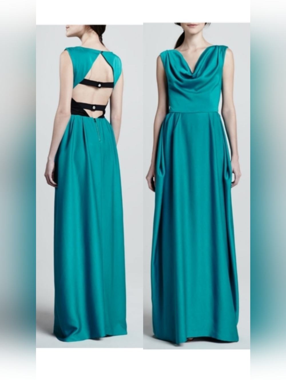 Alice & Olivia Gretchen Open Back Teal Dress Size 4